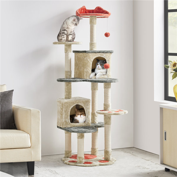 Yaheetech Size Cat PawShaped Play Tower & Reviews Wayfair.co.uk